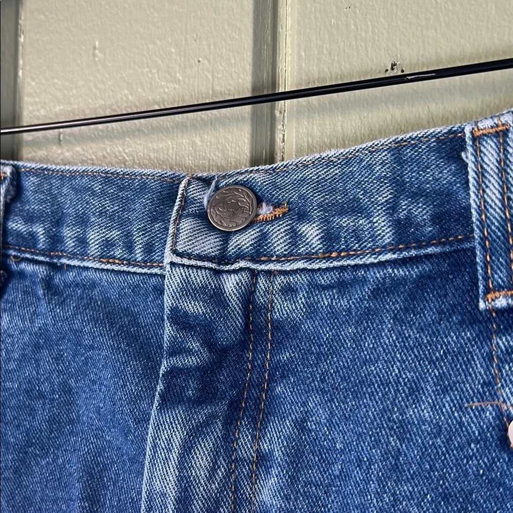 Vintage 90s USA Made Denim Midi Skirt Women 16 High Rise Blue Jean Skirt Normcor